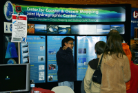 GEBCO Student Francis Freire mans the CCOM exhibit booth at the Pinkerton Academy Tech Fair in 2009.