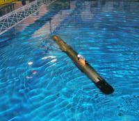 The Gavia AUV in the center’s test tank.