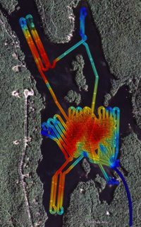 Geoswath multibeam bathymetry of Mendum’s Pond in New Hampshire collected by the Gavia AUV